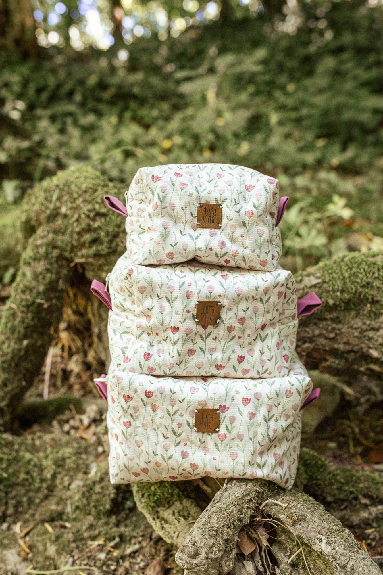 Soft Tulip Garden Pouch